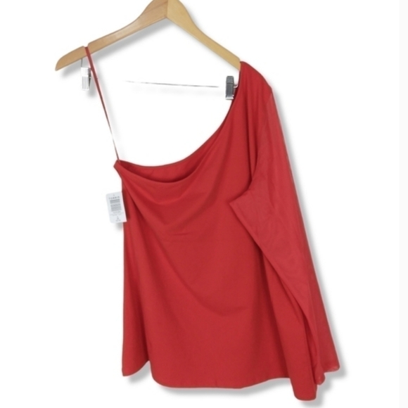 NWT Torrid One Shoulder Mesh Sleeve Top - Picture 11 of 12